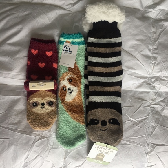 Fuzzy Sloth Sock Bundle - Picture 7 of 7